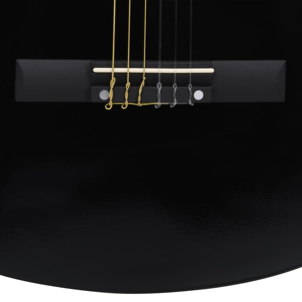 12 Piece Western Guitar Set with Equalizer and 6 Strings Black